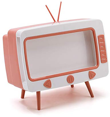 HLTER TV-Tücherbox, Telefonständer, kreatives TV-Design, Taschentuchbox, Halter mit Handy-Ständer, Taschentuchhalter, mehrere Aufbewahrungsbehälter für Tischdekoration, Rosa
