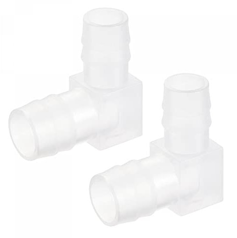 sourcing map Barb Hose Fitting, 11mm to 13mm Barbed Dia. Plastic Elbow Coupler Reducer Quick Connector Adapter, Pack of 2