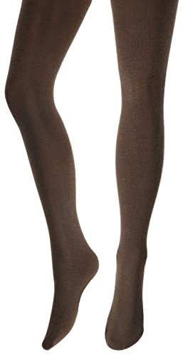OVISSA Medias gruesas italianas para mujer de lana acrílica de 180 denier suaves opacas para mujer, medias elásticas sólidas con cintura reforzada de punta fuerte, medias tallas S-XL, marrón, S