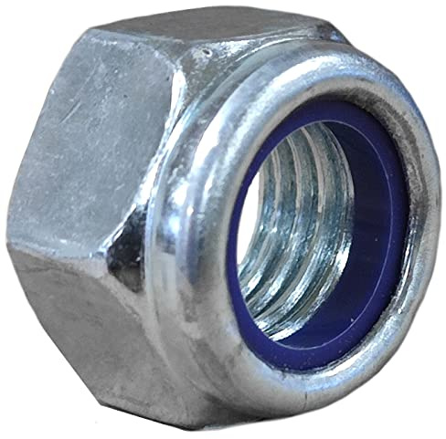 M22 Nyloc-Sechskantmutter, 22 mm, Metall, Stahlblech, verzinkt, Breite 32 mm, Box mit 3 Stück