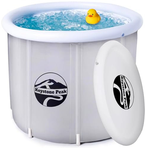 Keystone Peak Ice Bath - 85 cm Ø * 72 cm - Boostez votre système immunitaire & Améliorez votre récupération + Bain Glacé + Ice Bath tub pour les Sportifs + Cryothérapie par bain froid - Gris