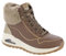 Skechers Uno Rugged Fall Shimmer, Stivaletto Donna, Taupe Durabuck/Metallic Duraleather//Faux Fur, 38 EU