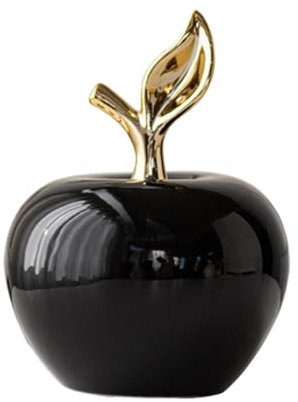 predolo Estatua de Manzanas, Figura de Cerámica, Centro de Mesa Coleccionable, Adorno, Escultura de Fruta para El Hogar, Oficina, Estantería, Decoración de en, Negro, Grande