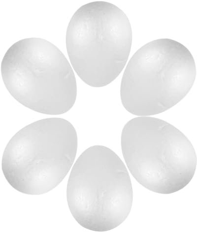 SEWACC 6stücke Weiße Eier Glatte Ostereier Für Bastelprojekte Große Eierform Dekoration Für Ostern Und Kreative Malprojekte