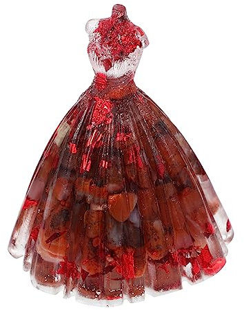 Brautkleid Schreibtischdekoration aus Glas für Hochzeit und Büro in Rot