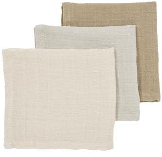 Meyco Baby Spucktücher musselin - Soft Sand/Greige/Taupe - 30x30cm - 3-Pack - Oeko-Tex Standard 100