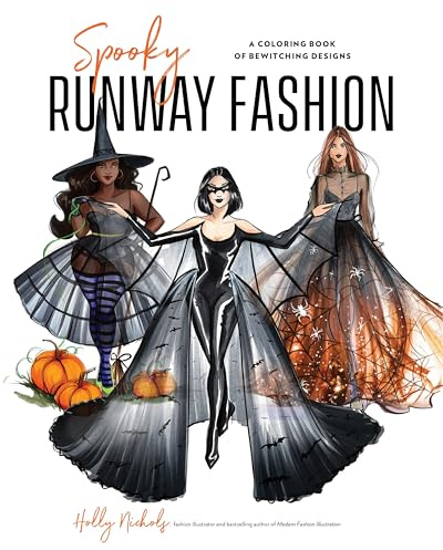 Spooky Runway Fashion: A Coloring Book of Bewitching Designs