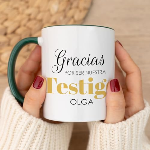 Wanapix | Taza Personalizada para Regalo de Boda | Detalles Boda para Invitados | Testigo | Taza Cerámica | 325 ml