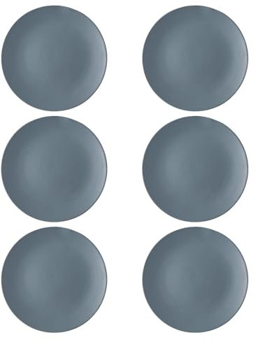 MYOLIO Speiseteller Aus Keramik, 6 Stück Sicherheit: Hohe Temperaturbeständigkeit Mittagessen Vorspeisenteller Rundes Porzellan Salat Dessertteller(Grau,10in)