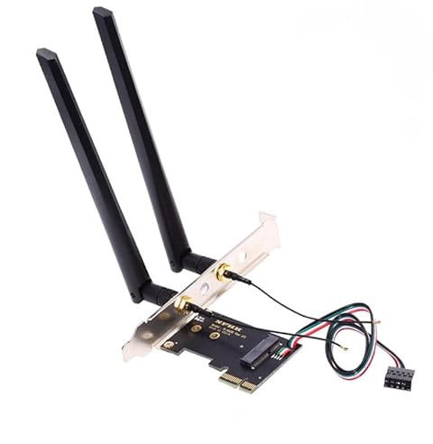 chenyang PCI-E X1 su NGFF A+E/E-Key Scheda di rete wireless PCI Express Adattatore scheda di espansione con doppia antenna per Wifi5 Wifi6 Wifi6E, Bluetooth 5.3 (porta USB), supporta Windows 11/10