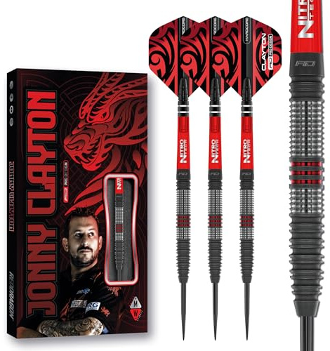 RED DRAGON Darts – Profi Spieler – Jonny Clayton Hiraeth Series - Original | Switch Points Powered by Winmau | Profi Dartpfeile | 90% Tungsten Darts Set mit Flüge & Schäfte - Steeldarts 22g & 23g