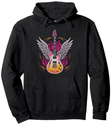 Guitare électrique ailée – Musique Liberté Artistique Classique Rock Sweat à Capuche