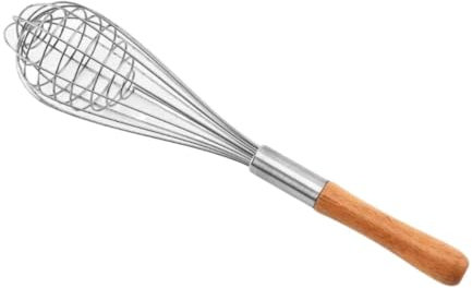 LIANGGM Fouet Cuisine Batteur À Œufs Manuel avec Manche en Bois, Mélangeur De Cuisine, Outil De Gâteau, Fouet À Crème for Œufs Ustensiles De Cuisine pour Mélanger