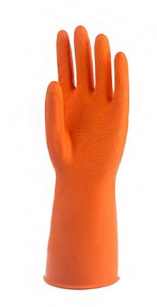 UALXPAO Cleaning Gloves Female Waterproof Rubber Latex Dishwashing Gloves Kitchen Durable Cleaning Housework Chores Dishwashing Tools(Orange 1Pairs,M)
