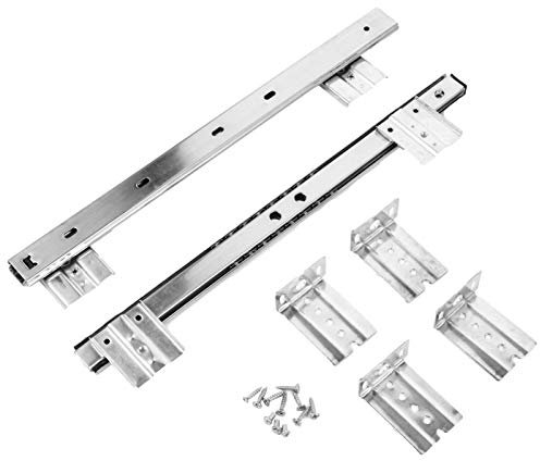 Veemoon Keyboard Rail Ball Bearing Runners Under Desk Drawer Track Keyboard Steel Slide Drawer Rail for Computer Desk Sliding Tray Tray