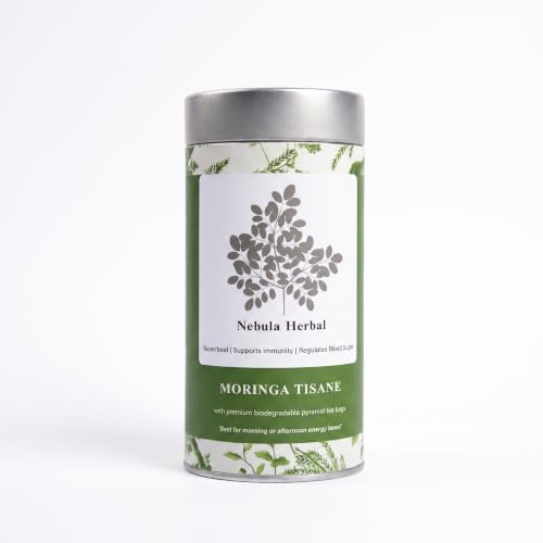 Moringa tea in 25 Biodegradable teabags in a premium tin can for gifting and personal use-Wellness Tea - Moringa, Hibiscus & lemongrass and other flavours