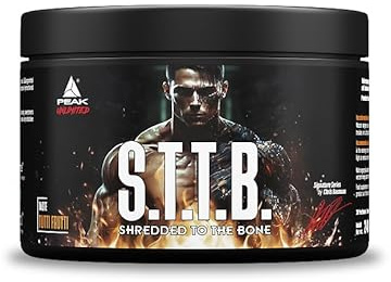 PEAK S.T.T.B - Shredded to the bone - 300g Geschmack Tutti Frutti I 30 Portionen I Diät Drink und Stoffwechsel Booster mit Sinetrol®, Zynamite® und GBBGO® I ohne Koffein