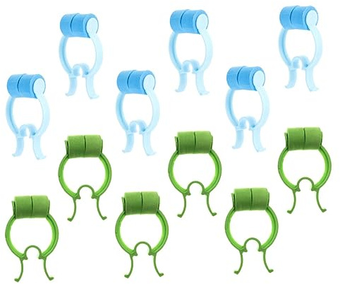 OATIPHO Pinzas Nasales Prácticas De Plástico Flexible Azul y Verde, 12 Unidades para Fijación Nasal y Cuidado De Hemorragias, Uso Doméstico y Emergencia