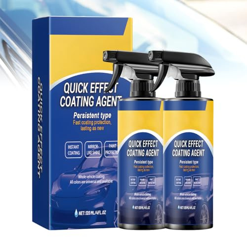 2Pcs Quick Effect Coating Agent, 3 in 1 Spray Avanzato per Rivestimento Rapido per Auto, Protezione a Lunga Durata Della Lucentezza Dell'Auto