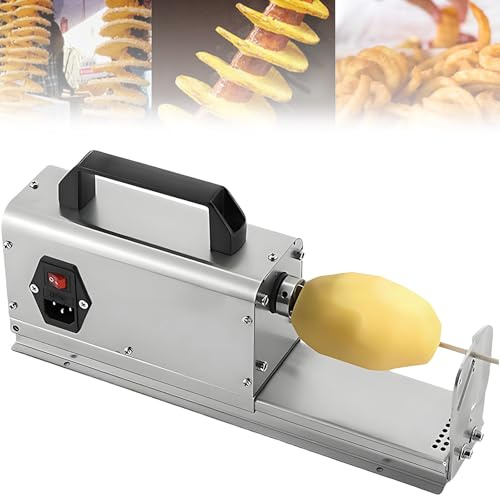 SHAHRYAR Coupe-Pommes De Terre Électrique 3 en 1,Permet De Réaliser des Torsades De Pommes De Terre, des Hot-Dogs Et des Frites Bouclées,pour Usage Domestique Et Professionnel