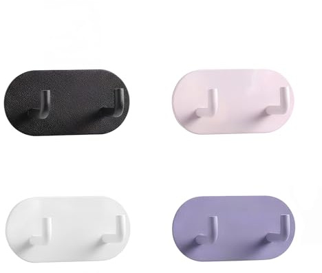 Luxvara 4 Pezzi Ganci Adesivi,Ganci da Parete in Acciaio Inossidabile,Ganci Asciugamani Bagno,Appendi Accappatoio Bagno,Ganci Portasciugamani,per Cucine, Bagni, Uffici (Orizzontale a L)