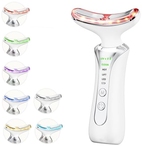 Face Massager, Electric Face Device with 4 Modes for Skin Toning Beauty Devices, 7 Color Anti-Wrinkle Face Device & Neck Massage Facial Massager for Women