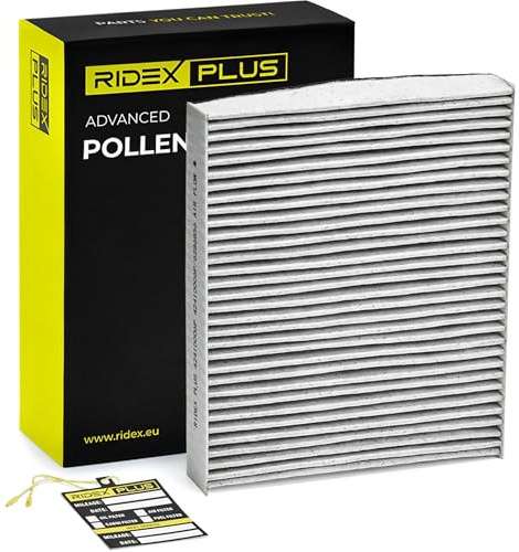 RIDEX PLUS 424I0006P Innenraumfilter Pollenfilter Aktivkohlefilter Höhe: 32 Breite: 216 Länge: 252 Kompatibel mit VW Golf 5 Schrägheck 1K1 POLO 9N Polo Schrägheck 6R1, 6C1, BMW 5 Limousine F10, FORD