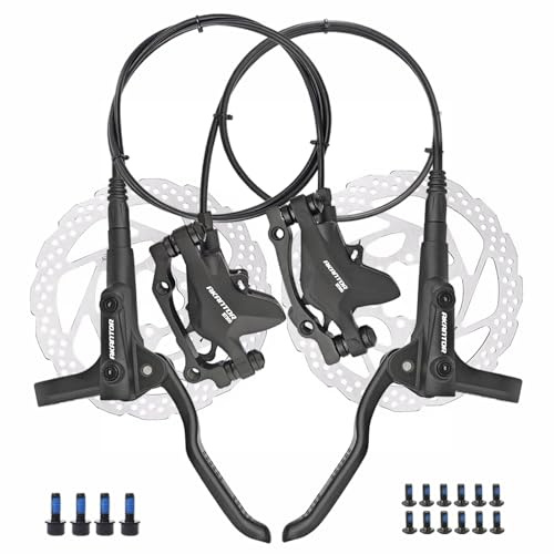 Akantor Hydraulisches Scheibenbremsen-Set für Mountainbike, links, vorne, 850 mm, rechts, hinten, 1450 mm, hydraulisches Bremsen-Set mit 160 mm Rotoren für Mountainbike, E-Bike, Fatbike, Rennrad (1
