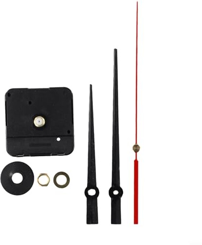 Wanduhr Uhrwerk Ersatz Kit 24 Stunden Quarz mit Metallzeigern zum Reparieren oder Bauen benutzerdefinierter Wanduhren mit Präzisionswerk (A)