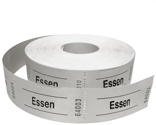 Rollen-Gutscheine/Wertmarken Aufdruck Essen (Weiß, 1000 Abrisse)