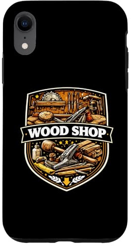 Ensemble d'esprit Artisanal Wood Shop pour Les Travailleurs du Bois Coque pour iPhone XR