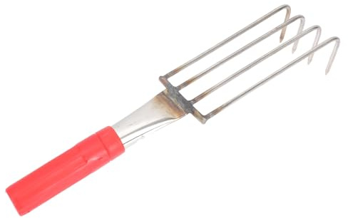 BIUDECO Râteau à Main de Plage en Acier Inoxydable 32 CM à 4 Dents Outil de Creusement de Coquillages Râteau à Griffes Portable pour Palourdes et Fruits de Mer Accessoire de Jardinage