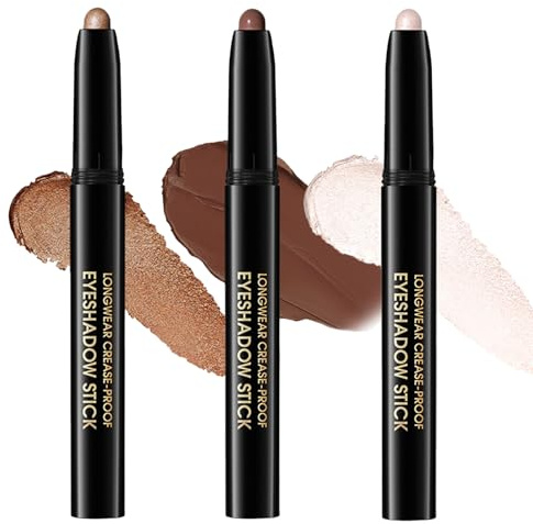 EONFAVE ögonskuggspenna set, vattentät och torkbeständig Cream ögonskugga, långvarig, metallisk och matt ögonskugga, lätt att blända, ögonmakeup, intensivt pigmenterad