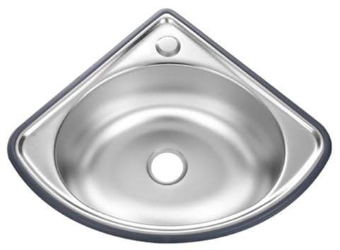 Fregadero de acero inoxidable de pared, fregadero de esquina, fregadero de cocina de un solo seno, fregadero de esquina adecuado para autocaravanas, barcos, baños, cocinas, restaurantes, ahorro de e