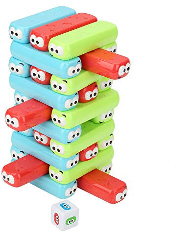 Blöcke, Kinder Cartoon 30 Stücke Blöcke Stapeln Spielzeug Turm Gebäude Pädagogisches Brettspiel Familienspiel für Erwachsene Kinder Babys Kleinkinder