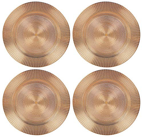 Assiettes de présentation en plastique - idéales pour Noël - 33 cm Or rose - Mosaïque