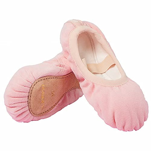 s.lemon Scarpette da Danza Classica, Tela Ballerina Scarpe da Ginnastica Ballo Pantofole per Bambina e Adulti Velluto a Doppio Strato Rosa 30