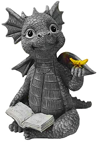 Hosuho Statue de jardin en résine en forme de dragon de bouddha - Décoration créative en forme de dragon - Décoration de jardin