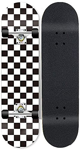 HanPiaoLiang Skateboard Professional Edition 9-Deck Komplettes Skateboard 31-Zoll-doppeltipp Skateboard Geeignet Für Anfänger, Teenager Und Kinder Retro Ahorn Skateboard