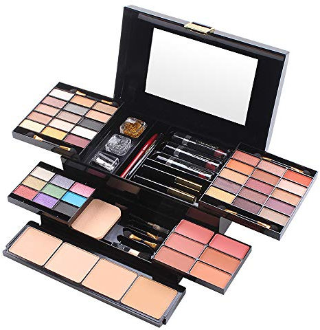 Schminkkoffer Gefüllt, Missicee Alles in Einem Makeup Kit Schminkkoffer Gefüllt mit Schminke für Anfänger oder Profis, inklusive Lidschatten, Lipgloss, Rouge, Eyeliner, Mascara