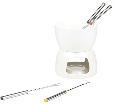 Haushalt International HI 24669 Schokoladen Fondue Set 6tlg aus Porzellan