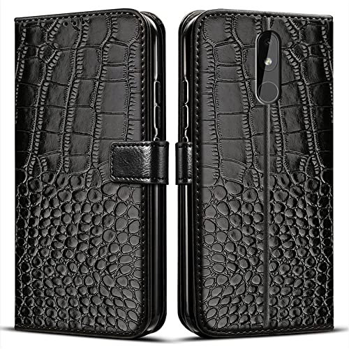 BIIULHCI Phone Case for Nokia 3.2,Premium Leather Wallet Full Cover with Card Slots and Kickstand,Flip Protective Case for Nokia 3.2 Black