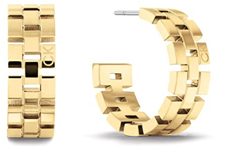 Calvin Klein Kvinnors GEOMETRISKA Kollektion Hoop Örhängen Gult guld, 35000250