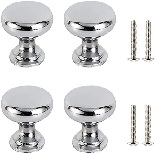 COTBY 4 Stück Schubladenknöpfe Silber 25 mm Möbelknopf Runde Tür Schubladenknöpfe Knöpfe Möbelgriffe für Schrank Küche Kinderzimmer (Silber 2)