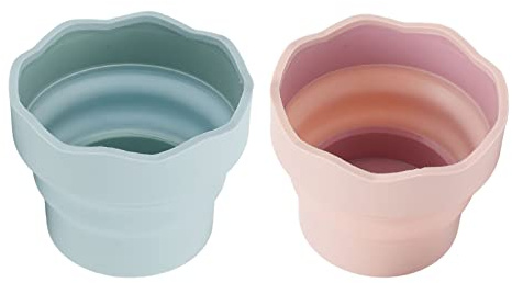 Portable Collapsible Silicone Painting Water Cups, Leak-Proof Foldable Brush Washing Bucket for Watercolor Acrylic Oil Artists Students Studio Outdoor Plein Air Painting