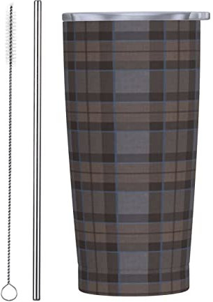 IUBBKI Outlander Fraser Tartan Plaid Kleinere 590 ml Vakuum-Reisebecher Isolierte Wasserflaschen Edelstahl Tumbler Kaffeetasse mit Deckel