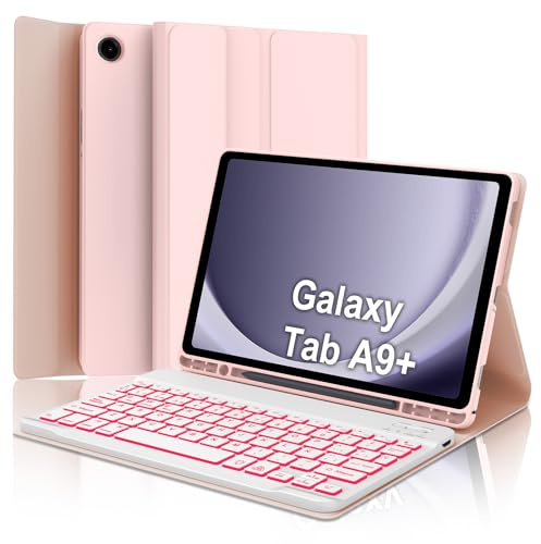 IVEOPPE Funda Teclado para Samsung Galaxy Tab A9+/A9 Plus 11 Pulgadas 2023
