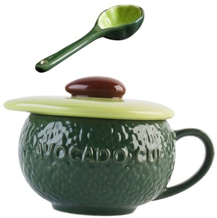 BESTonZON Keramik-wasserbecher Milchwasserbecher Süße Avocado-becher Tragbare Getränkebecher Haushaltsbecher Für Kaffee Milch Wasser