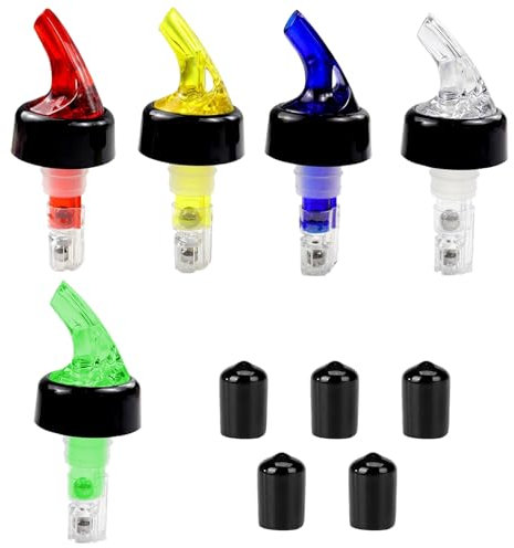 MIYUANGKJ Vertedor de botellas de 2 cl, 5 unidades de ayuda dosificadora para botellas, universal, dispensador de cóctel, vertedor dosificador, vertedor para bebidas alcohólicas, para casa, bar, vino,