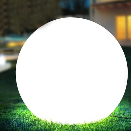 damastoreitalia Lampada a Sfera da Giardino da terra, Design Elegante, Attacco E27, Resistente agli Agenti Atmosferici ip65, illuminazione da esterno (40cm)